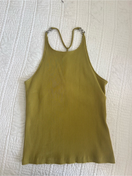 Maeve Tops - Maeve Ribbed Halter Tank Top in Olive